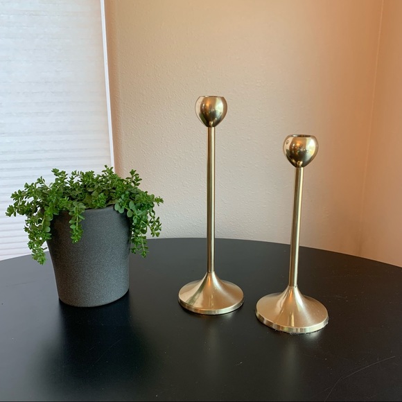 Other - Set of Two Gold Candlesticks